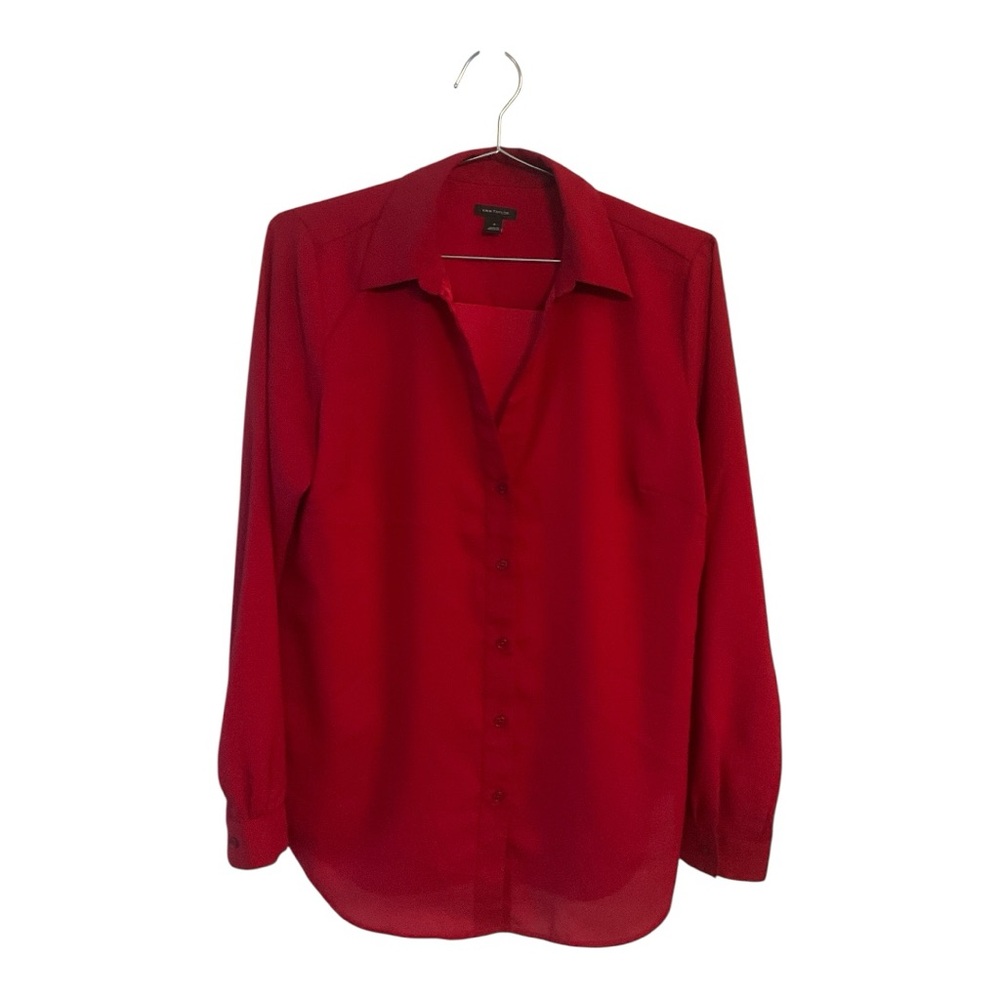 Ann Taylor Classic Red Button Down Shirt